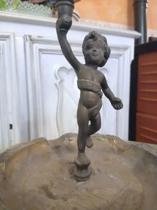 Scultura vintage bambino bronzo