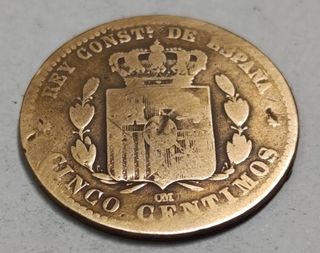 Moneda 5 céntimos Alfonso XII 1878 España