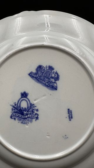 Piatto Antico Cauldon Staffordshire Blu