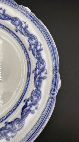Piatto Antico Cauldon Staffordshire Blu