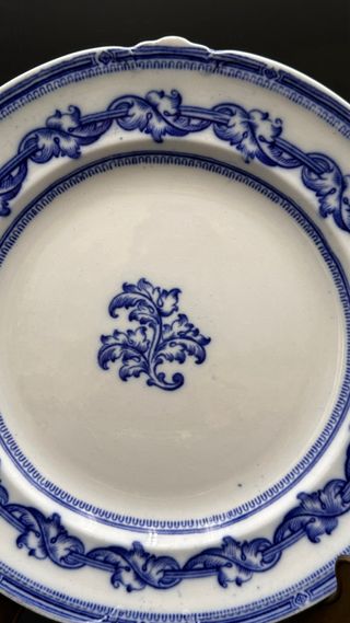 Piatto Antico Cauldon Staffordshire Blu