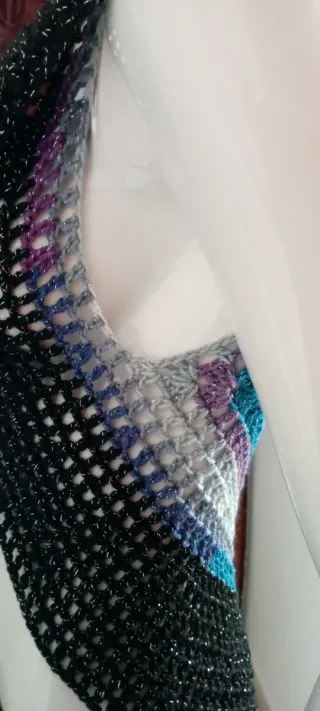 Chaleco Crochet Hippie Boho Flecos Talla M/XL