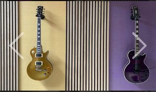 Guitarra Eléctrica Réplica Dorada y morada upgrade