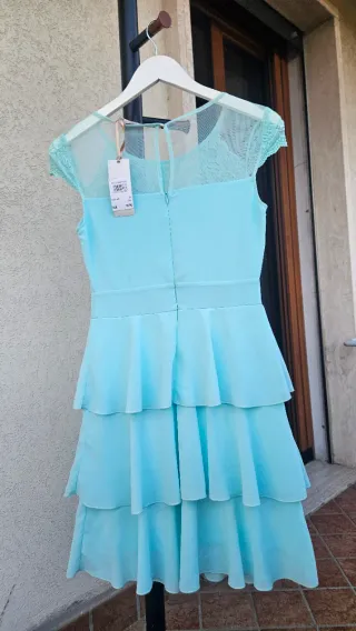 Vestito Rinascimento verde acqua marina taglia XS