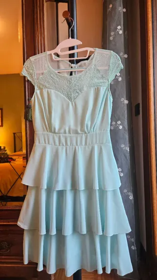 Vestito Rinascimento verde acqua marina taglia XS