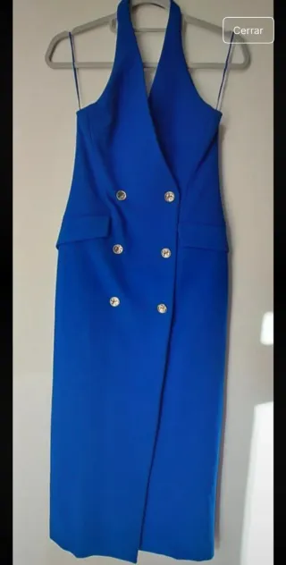 Vestido blazer azul eléctrico elegante y favoreced