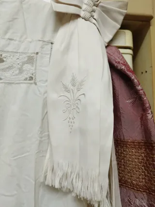 Vestido antiguo comunión encaje hecho a mano con