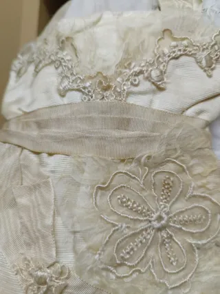 Vestido antiguo comunión encaje hecho a mano con