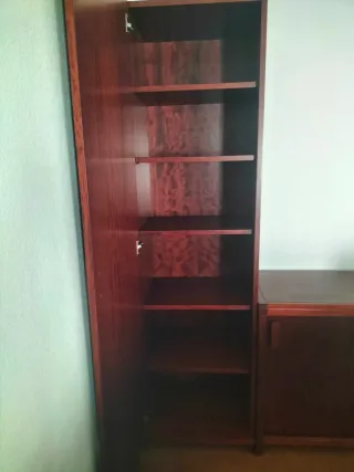 Mueble de oficina madera y cuero