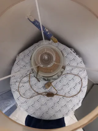 Paralume beige e marrone vintage in ceramica come.