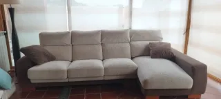 Chaiselongue beige y marrón