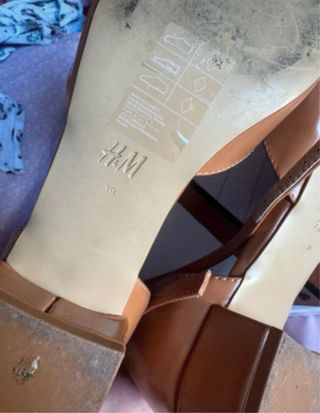 Merceditas H&M Tacon Cuadrado Marrones