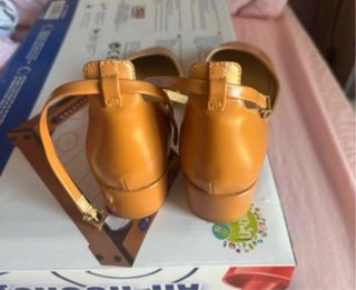 Merceditas H&M Tacon Cuadrado Marrones