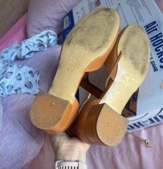 Merceditas H&M Tacon Cuadrado Marrones