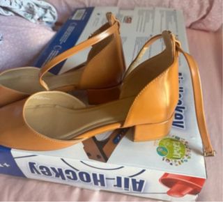 Merceditas H&M Tacon Cuadrado Marrones