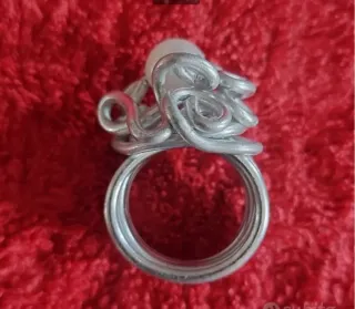 Anello Argento Filo Perla