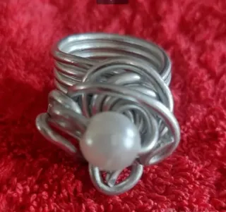 Anello Argento Filo Perla