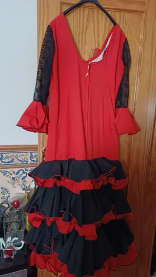 Vestido Flamenca Rojo y Negro