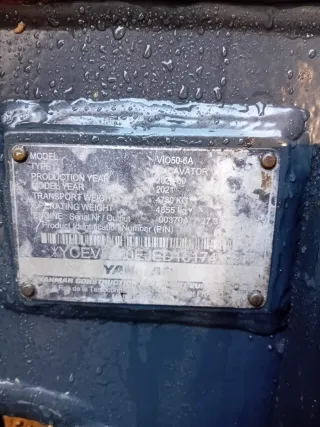 Mini Excavadora Yanmar Vio50-6A, AÑO 2.021
