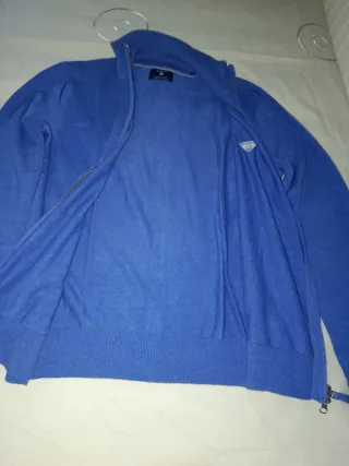 Chaqueta de cremallera azul hombre