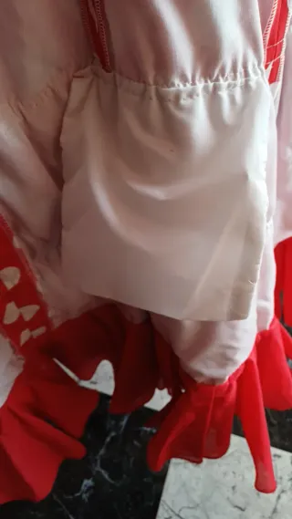 Traje Flamenca Rojo Lunares Blancos