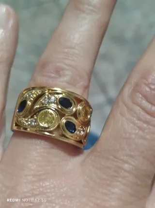 Anillo Oro Circonitas Talla 18