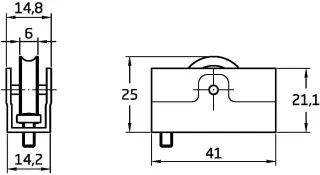 Rodamiento Ventana Corredera - 2 unidades - Tamaño 41 x 20 mm