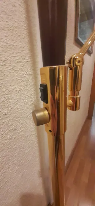 Lámpara de pie y lectura dorada