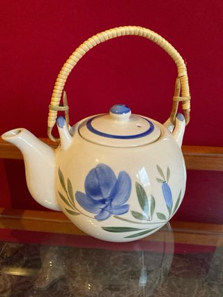Conjunto de té porcelana China flores azules
