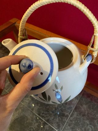 Conjunto de té porcelana China flores azules