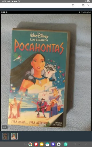 2 Películas Disney VHS Pocahontas Español