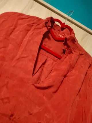 Blusa bohemia naranja hippie ancha