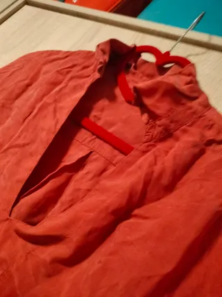 Blusa bohemia naranja hippie ancha