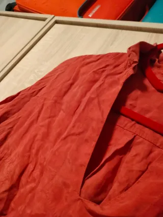 Blusa bohemia naranja hippie ancha