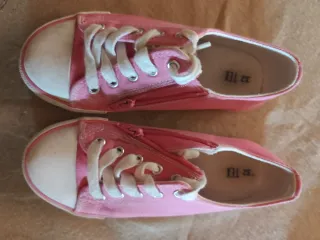 Zapatillas lona rosas niña talla 32