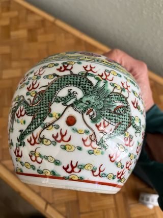 Ginger Jar de porcelana con dragones de 4 garras