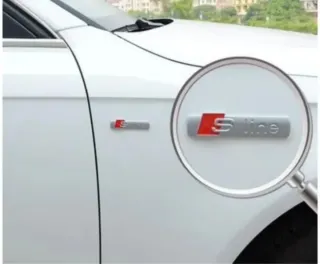 Logo  Audi Emblema Sline Laterales Color Gris