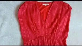 Vestido rojo manga corta para ceeemonia eventos