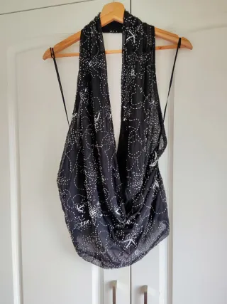 Top Halter Bordados Abalorios Zara talla L