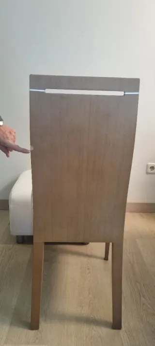 Conjunto 4 sillas madera y tela