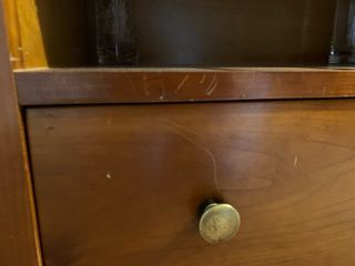 Mueble recibidor madera y cristal