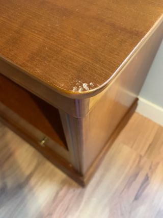 Mueble recibidor madera y cristal