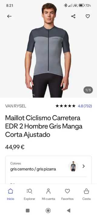 Maillot Van Rysel Talla XL 7 Bolsillos