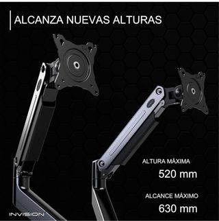 Soporte Doble Monitor Invision Gas MX900
