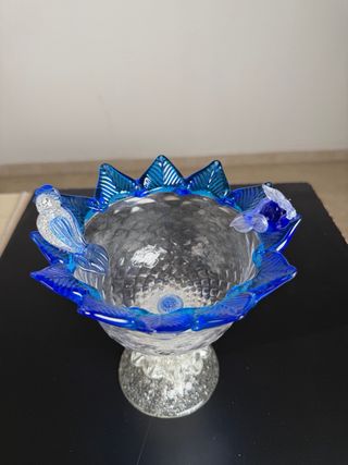 Coppa vetro Murano con uccellini