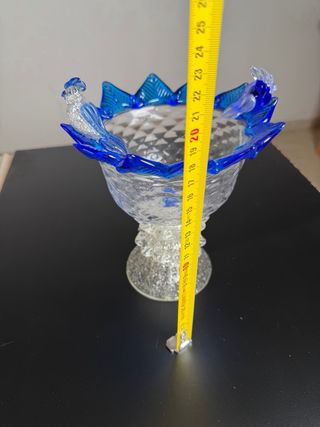 Coppa vetro Murano con uccellini