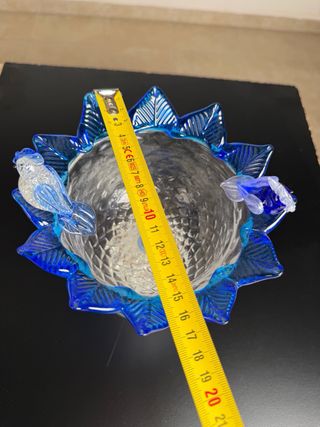 Coppa vetro Murano con uccellini