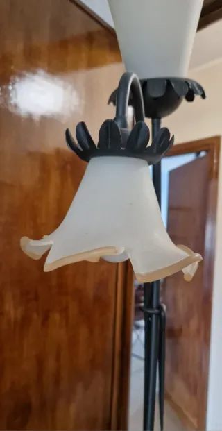 Lampada ferro battuto e murano