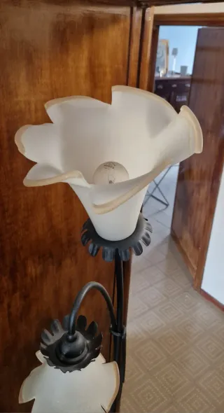 Lampada ferro battuto e murano