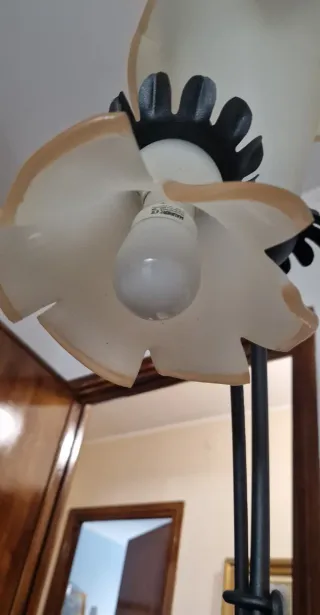 Lampada ferro battuto e murano
